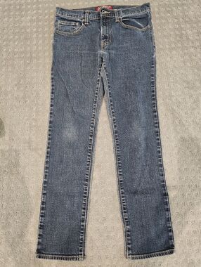 arizona jean co. womens blue denim dark wash skinny jeans size 32 x 32